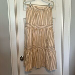 Molly Bracken Yellow Striped Skirt Size L